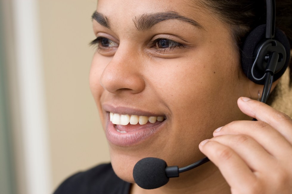 Smiling receptionist