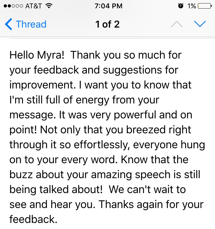 Myra Golden Testimonial
