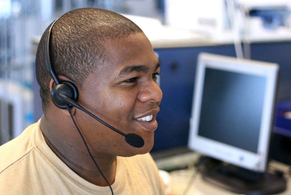 Smiling Telephone Operator