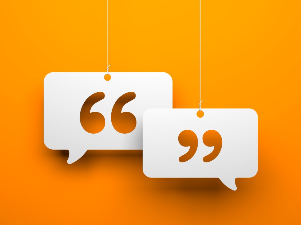 Chat symbol and Quotation Mark