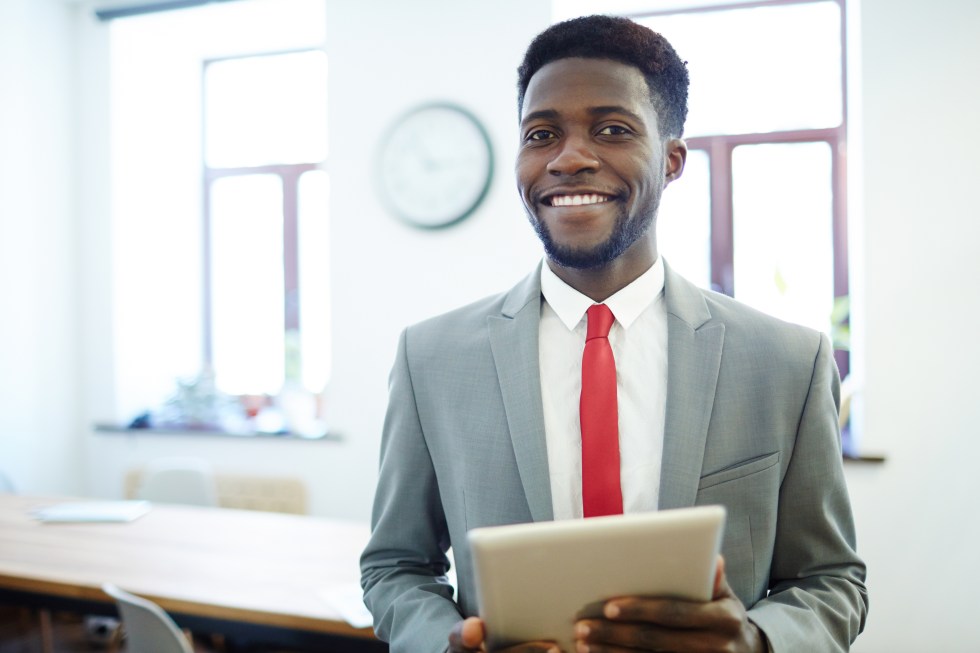 Manager in business attire